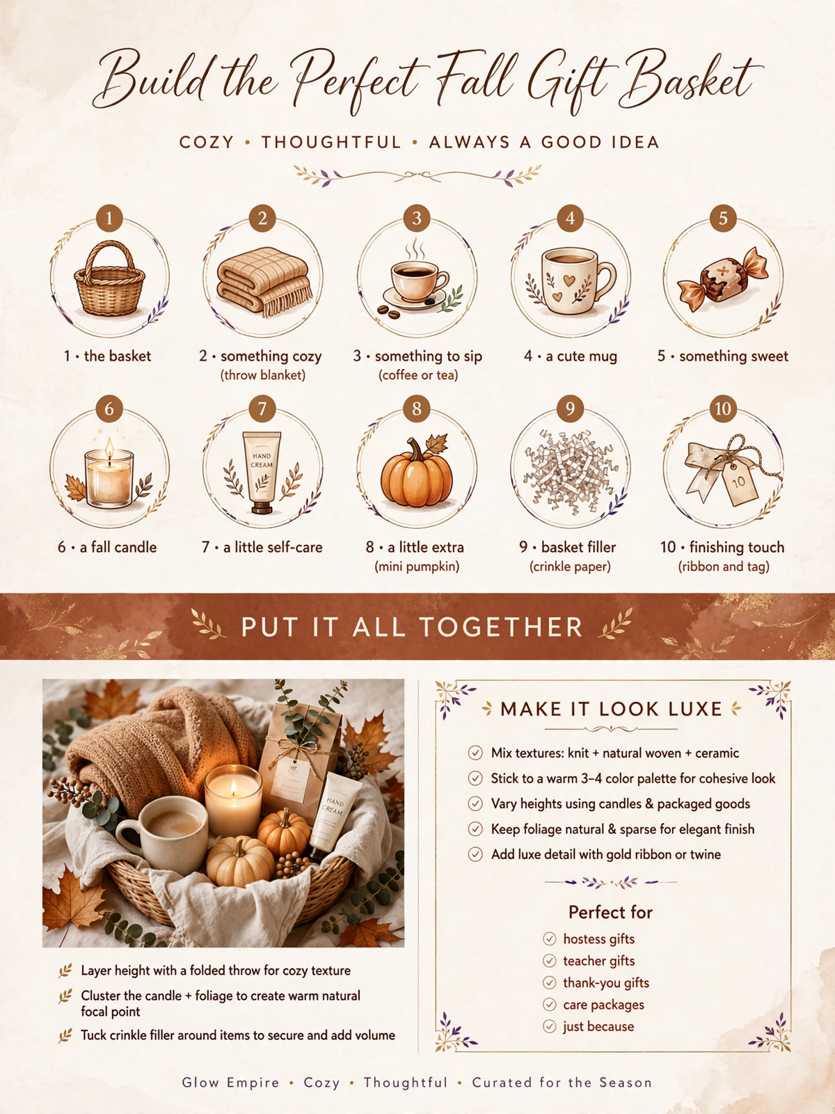 Glow Empire Fall Gift Basket Guide